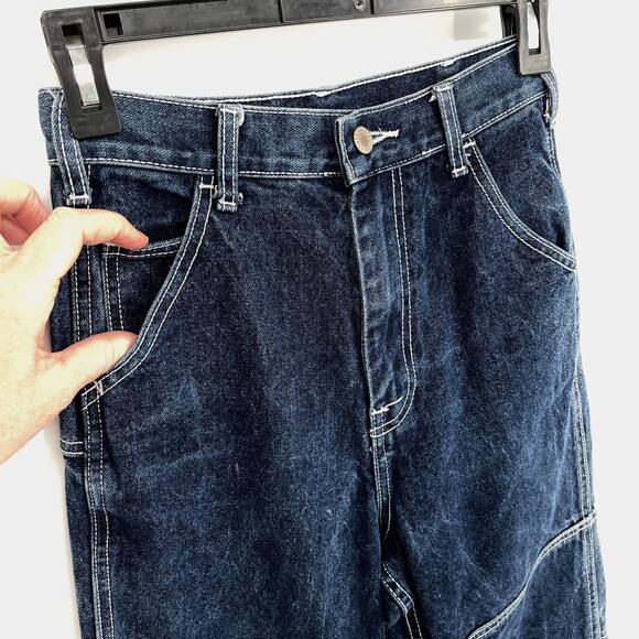 Brandy Melville J. Galt Dark Wash High Waisted Painter Carpenter Mom Jeans Sz S - Picture 2 of 9